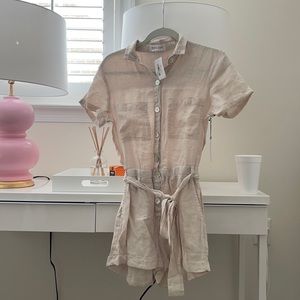 Beige linen romper tags still on never worn!